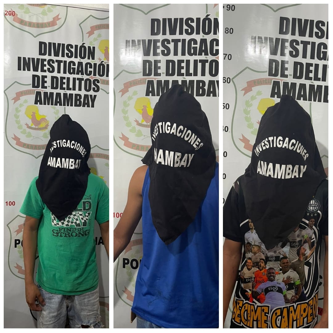 Detienen a tres menores en Bella Vista con moto robada y arma de fuego Detienen a tres menores en Bella Vista con moto robada y arma de fuego