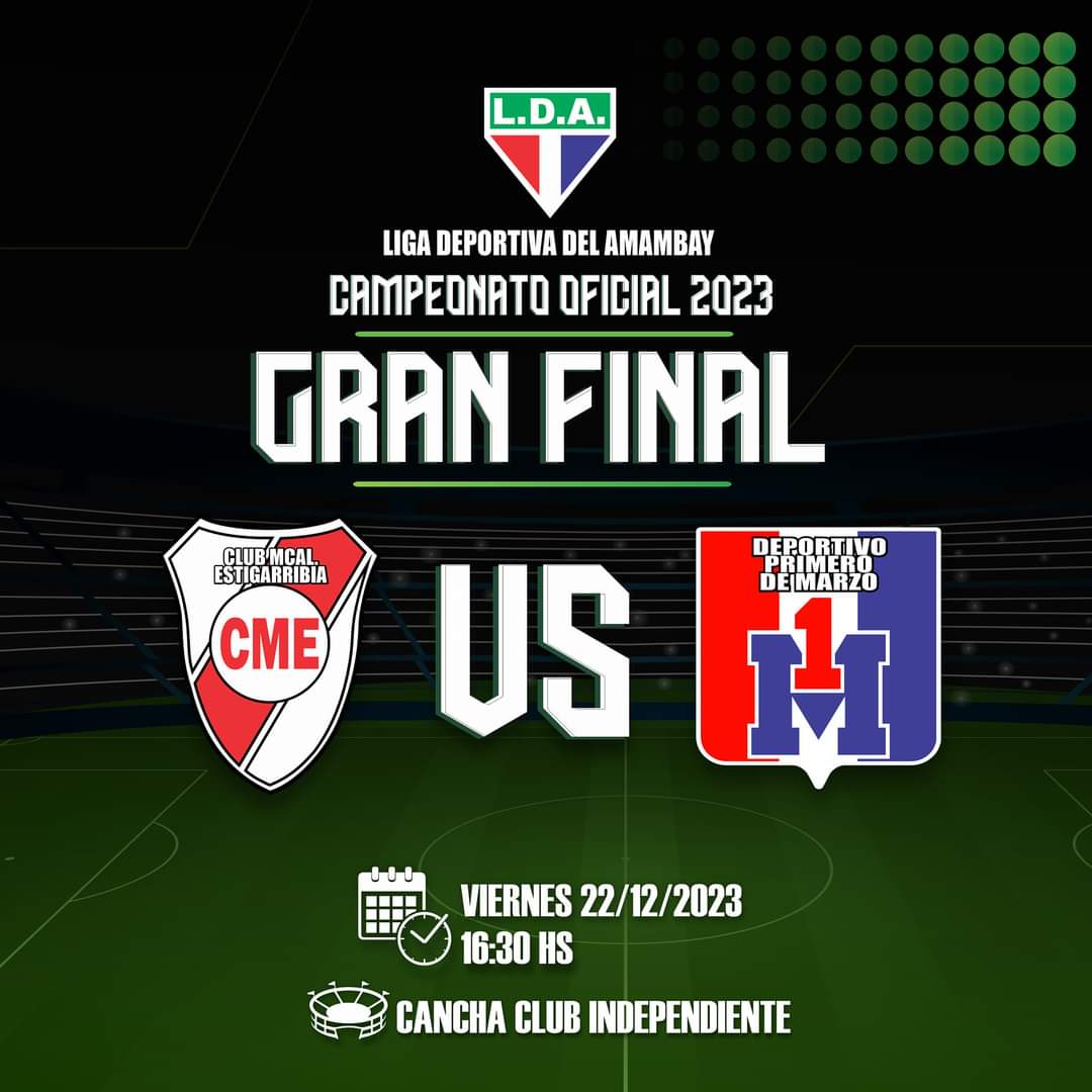 Este viernes se juega la final de la Liga Deportiva del Amambay 2023
