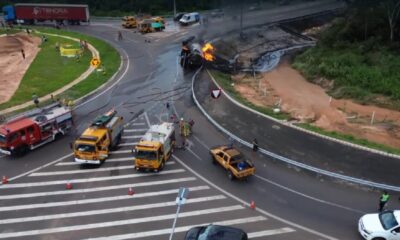 Vuelco e incendio de camión cisterna provoca una muerte en Caacupé