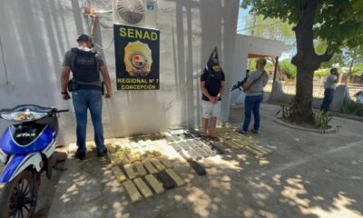 Detienen a motociclista que transportaba 67 kilos de marihuana en Yby Yaú