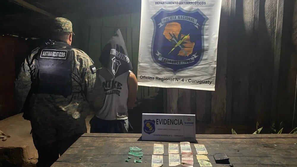 Detienen a joven con dosis de cocaína tras allanamiento en Curuguaty