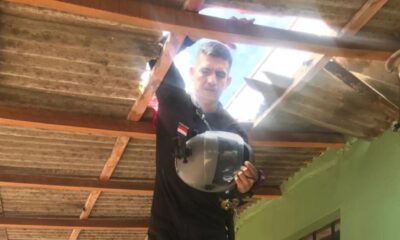 Paracaidista aterriza sobre el techo de una casa en Pedro Juan Caballero