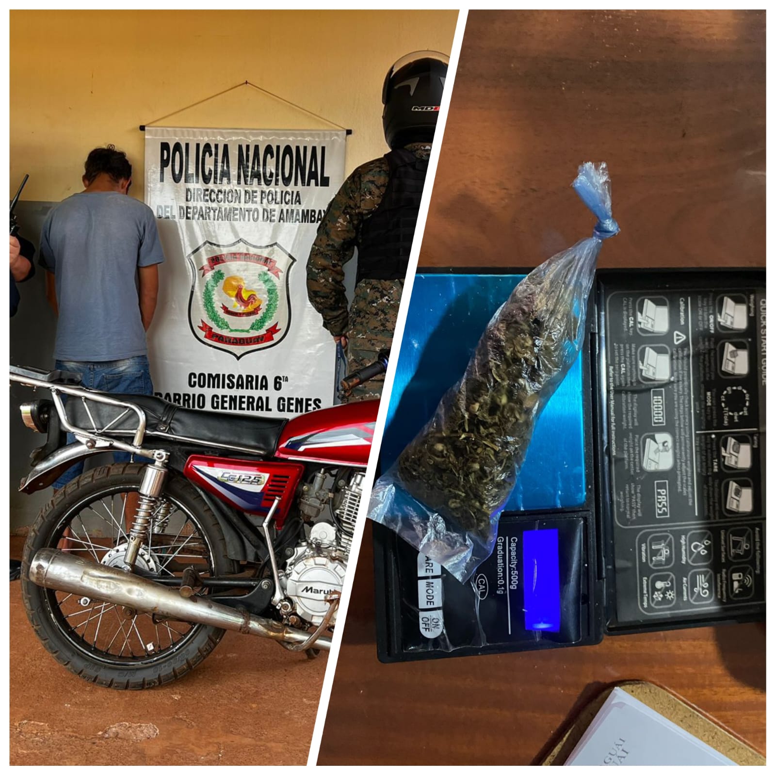 PJC: Menor cae con motocicleta hurtada y porciones de drogas en General Genes PJC: Menor cae con motocicleta hurtada y porciones de drogas en General Genes