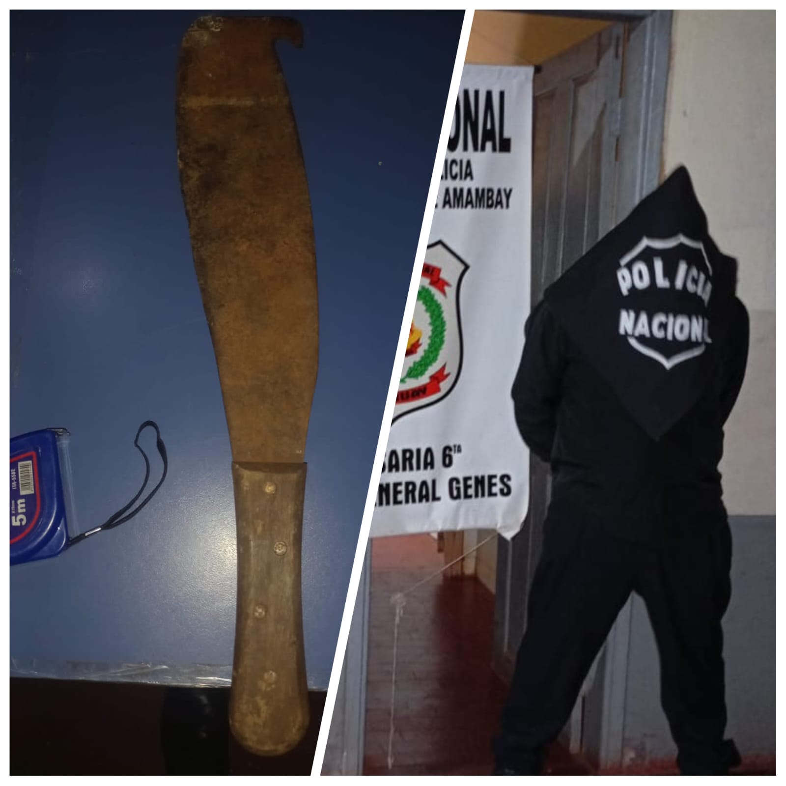 PJC: Detenido por intentar atacar a su madre y hermano con machete PJC: Detenido por intentar atacar a su madre y hermano con machete