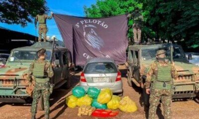 Ejército brasileño incauta más de 120 kilos de droga sobre la MS-164 en Ponta Porã