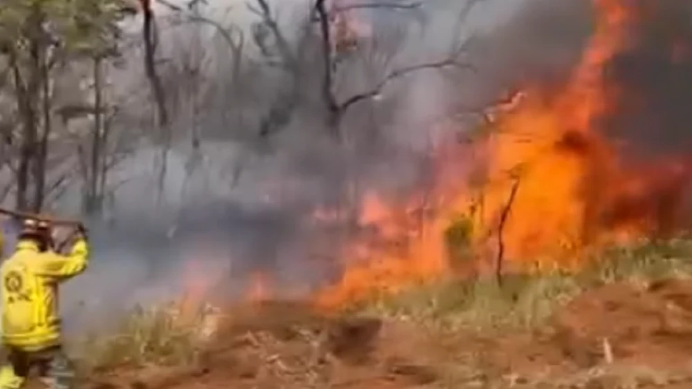 Bomberos evacuan a comunidades indígenas ante incendio forestal en Parque Cerro Corá Bomberos evacuan a comunidades indígenas ante incendio forestal en Parque Cerro Corá