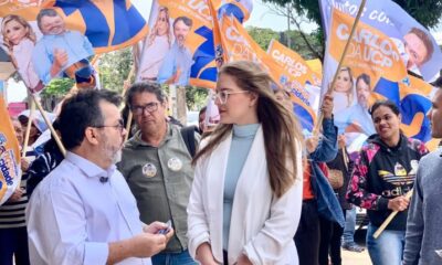 Carlos Bernardo, candidato a alcalde, recorrió el centro de Ponta Porã