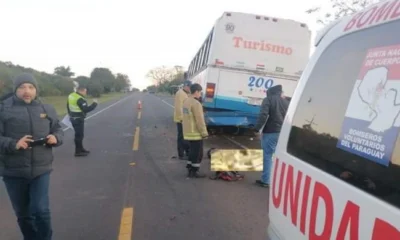 Un hombre muere al chocar contra un ómnibus descompuesto sobre la ruta PY01 en San Ignacio