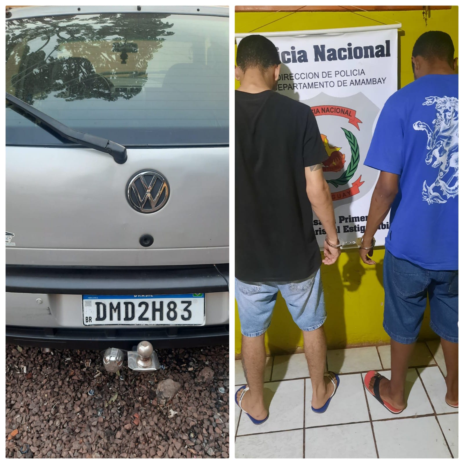 PJC: Brasileños son detenidos en la línea internacional con automóvil de dudosa procedencia PJC: Brasileños son detenidos en la línea internacional con automóvil de dudosa procedencia
