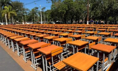 Gobernación entrega más de mil sillas con mesas para instituciones educativas del Amambay