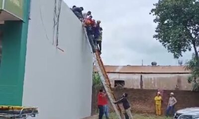 PJC: Joven sufre descarga eléctrica mientras realizaba trabajos en la fachada de una farmacia