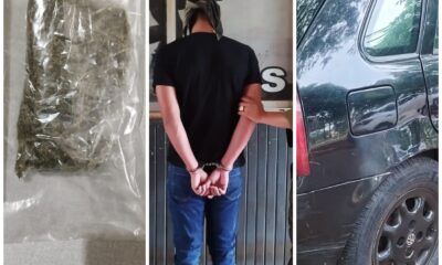 PJC: Joven circulaba en un automóvil con chapa adulterada y marihuana a bordo