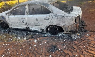 Pirapó: tras homicidio en una fiesta, testigos quemaron el auto del presunto autor