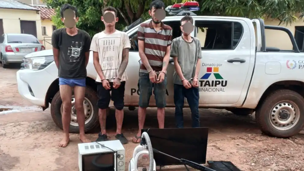 Aprehenden a cuatro personas y recuperan objetos robados en Horqueta