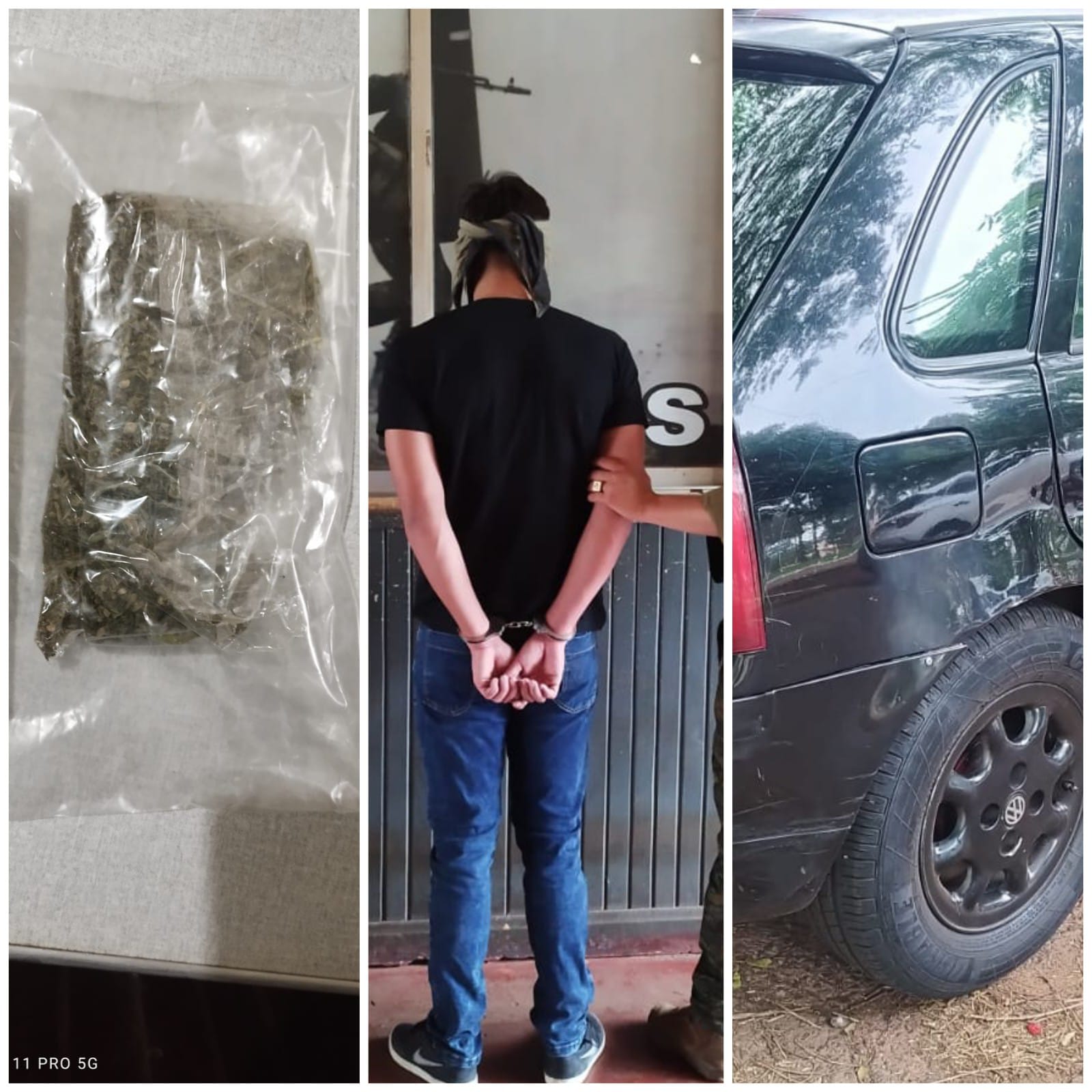 PJC: Joven circulaba en un automóvil con chapa adulterada y marihuana a bordo PJC: Joven circulaba en un automóvil con chapa adulterada y marihuana a bordo