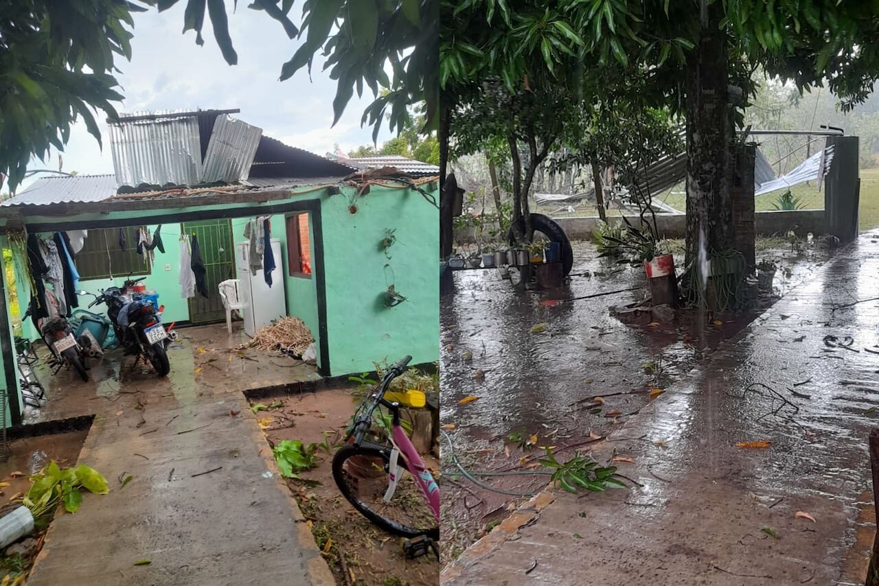 Fuerte temporal en San José de los Arroyos dejó casas destechadas