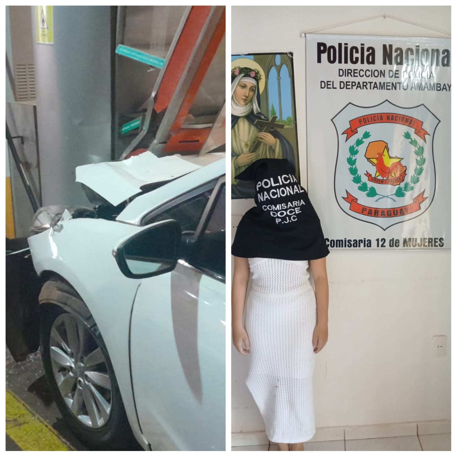 PJC: Enseñó a su pareja a manejar y chocó contra una estación de servicio PJC: Enseñó a su pareja a manejar y chocó contra una estación de servicio