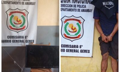 Policía detiene a un joven con televisor hurtado de una vivienda en Pedro Juan Caballero