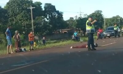 PJC: Camioneta chocó contra una motociclista sobre la ruta PY05