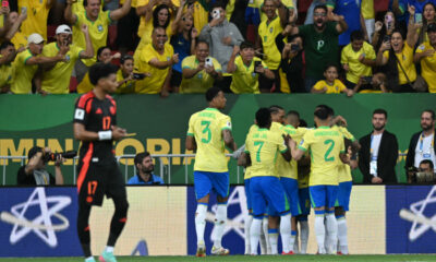 Con un golazo de Vinicius, Brasil consigue un poco de alivio ante Colombia
