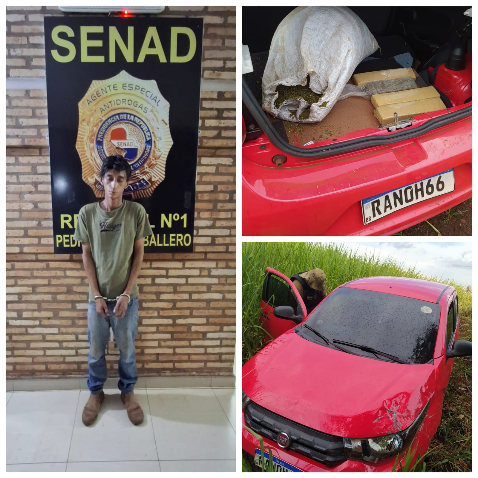Detienen a brasileño transportando marihuana en un automóvil en zona rural de Capitán Bado Detienen a brasileño transportando marihuana en un automóvil en zona rural de Capitán Bado