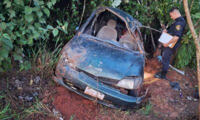 Vuelco de automóvil deja un fallecido en Bella Vista Norte