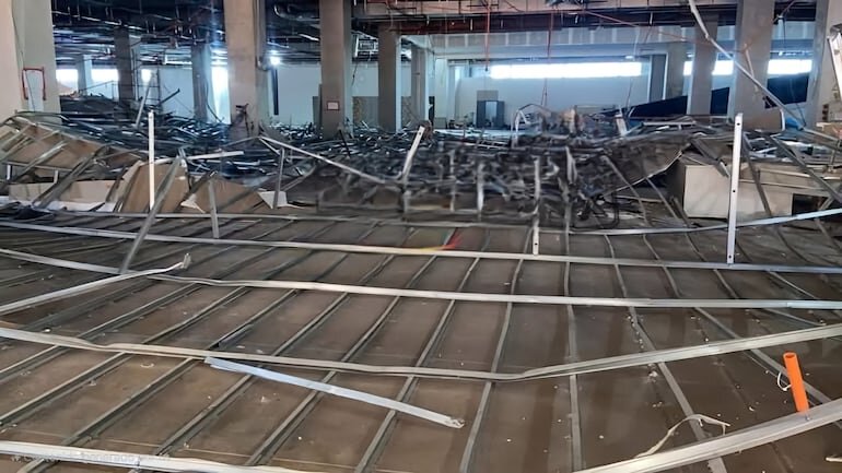 Derrumbe de cielorraso en edificio en construcción deja dos heridos leves en Ciudad del Este
