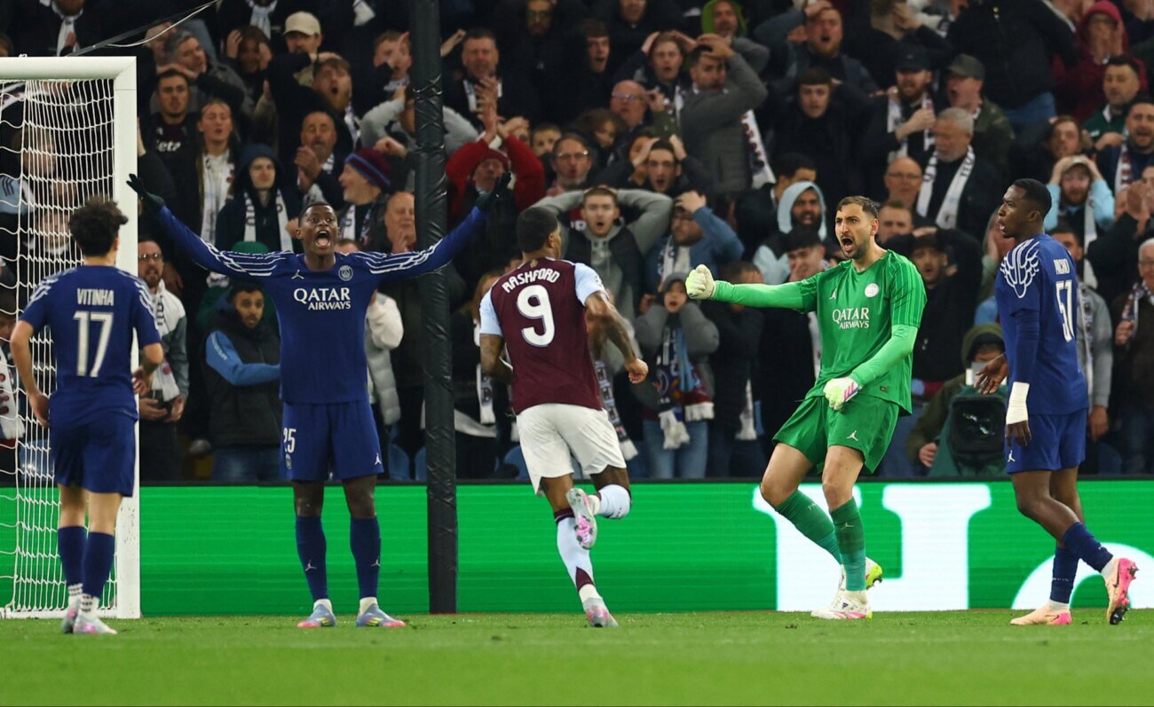 PSG sufre contra Aston Villa pero avanza a semifinales de Champions