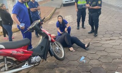 Accidente de motocicleta y camioneta en el Centro de Pedro Juan Caballero
