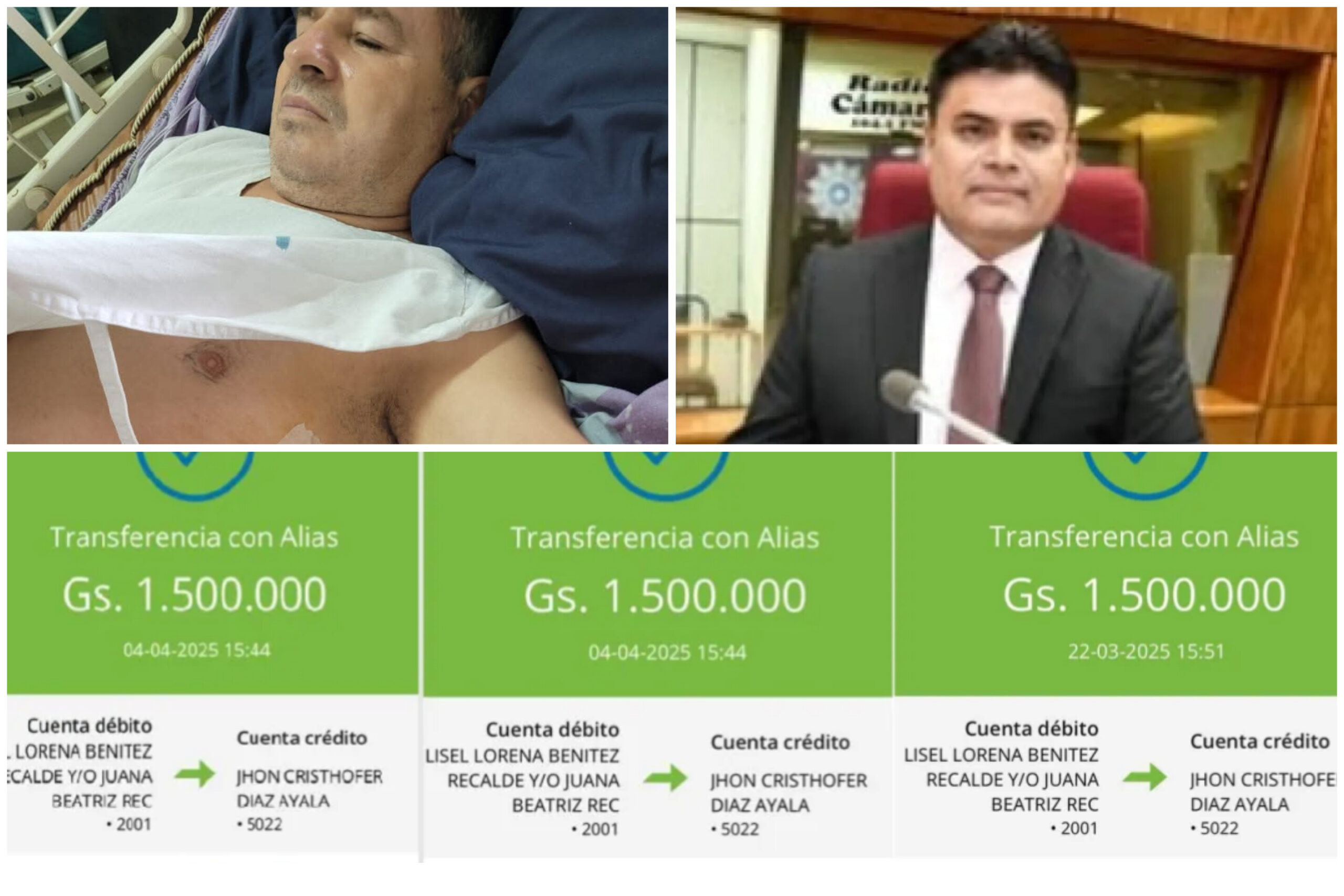 Diputado Santiago Benítez rechaza acusaciones y presenta pruebas de asistencia a víctima de accidente Diputado Santiago Benítez rechaza acusaciones y presenta pruebas de asistencia a víctima de accidente