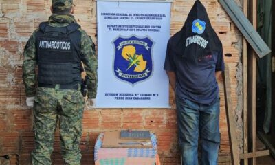 Detienen a un hombre y confiscan crack durante un operativo en Pedro Juan Caballero.