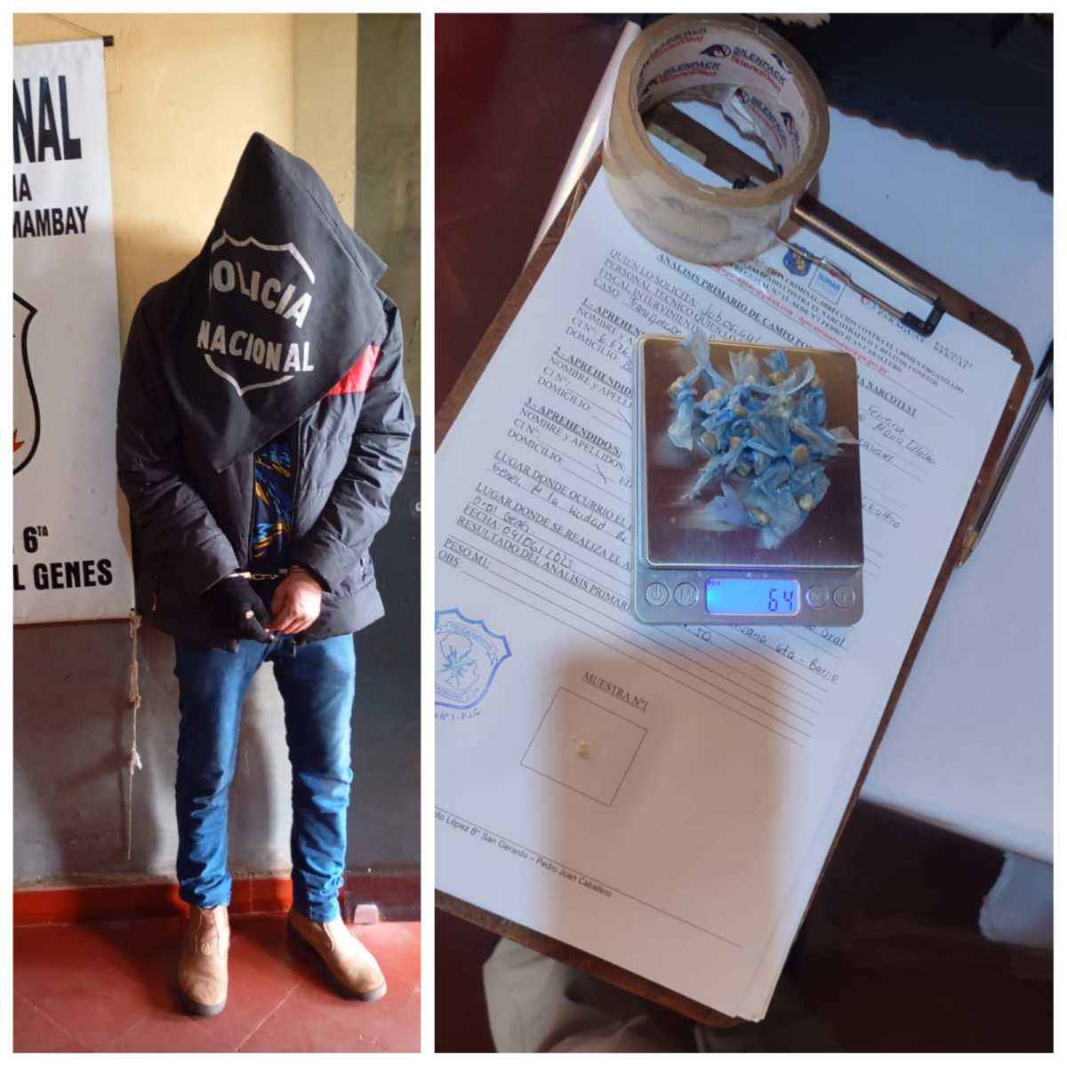 Capturan en Pedro Juan Caballero a un joven con crack, un machete y efectivo. Capturan en Pedro Juan Caballero a un joven con crack, un machete y efectivo.