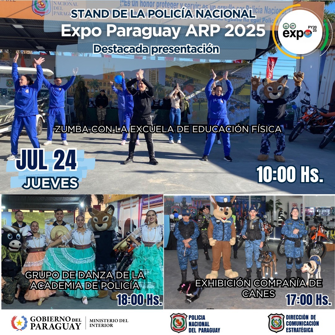 Vive la experiencia policial en Expo Paraguay 2025 hoy jueves Vive la experiencia policial en Expo Paraguay 2025 hoy jueves