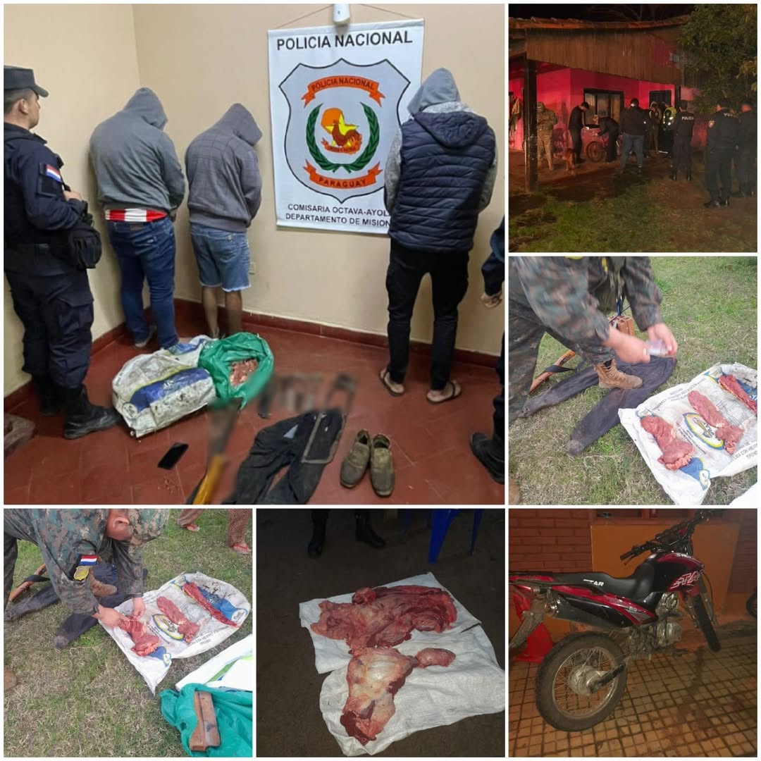 Tres detenidos tras allanamientos simultáneos por caso de abigeato.