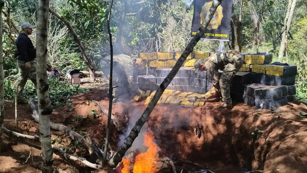 SENAD quema 7.000 kilos de cannabis en una zona forestal de Bella Vista Norte.