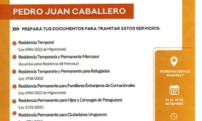 PJC: ATENCIÓN EXTRANJEROS RESIDENTES EN PEDRO JUAN CABALLERO MIGRA MOVIL