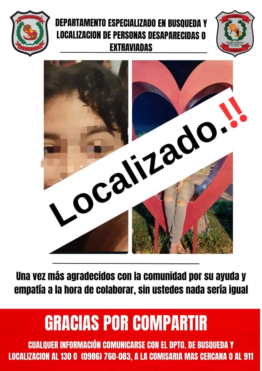 Cordillera: Localización exitosa de adolescentes desaparecidas en Paraguay
