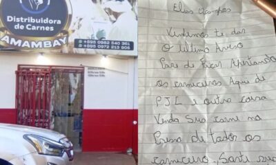 Dejan nota con balas al carnicero de PJC y lo amenazan por el costo de su carne.