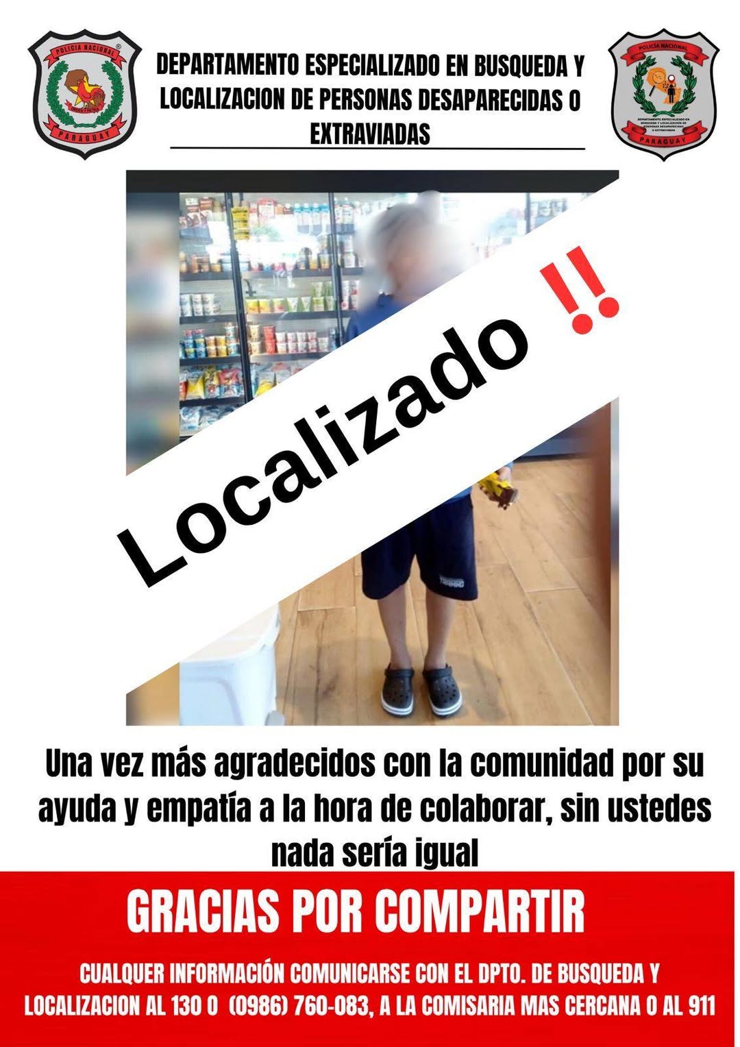 Adolescente de 13 años localizado tras acción policial efectiva Adolescente de 13 años localizado tras acción policial efectiva