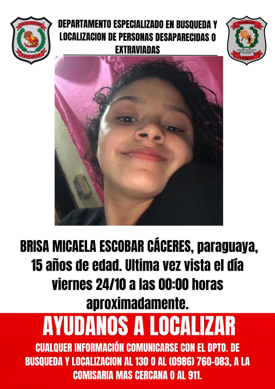 Ayuda Ciudadana Solicitada para Ubicar a Briza Micaela Escobar Ayuda Ciudadana Solicitada para Ubicar a Briza Micaela Escobar