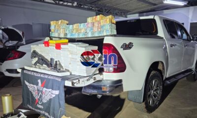 Hombre de 36 años es detenido en Ponta Porã con armas, drogas y R$ 1 millón en efectivo.