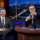 Jimmy Kimmel le explica a Stephen Colbert que recibió la noticia de la cancelación de su programa en el baño | Televisión