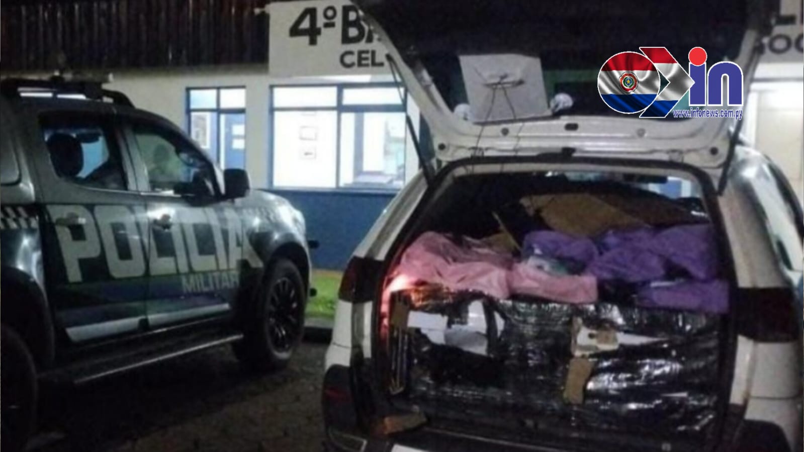 Policía Militar incauta un vehículo con carga de productos ilícitos en Ponta Porã. Policía Militar incauta un vehículo con carga de productos ilícitos en Ponta Porã.