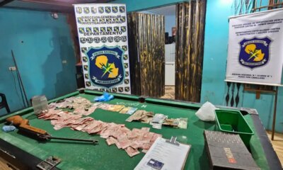 Confiscan un arma, efectivo y cocaína en una casa de Pedro Juan Caballero.